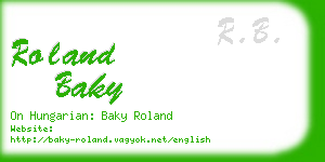 roland baky business card